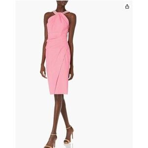 Alex Evenings Women's Short Sheath Slimming Stretch Halter Neck Dress